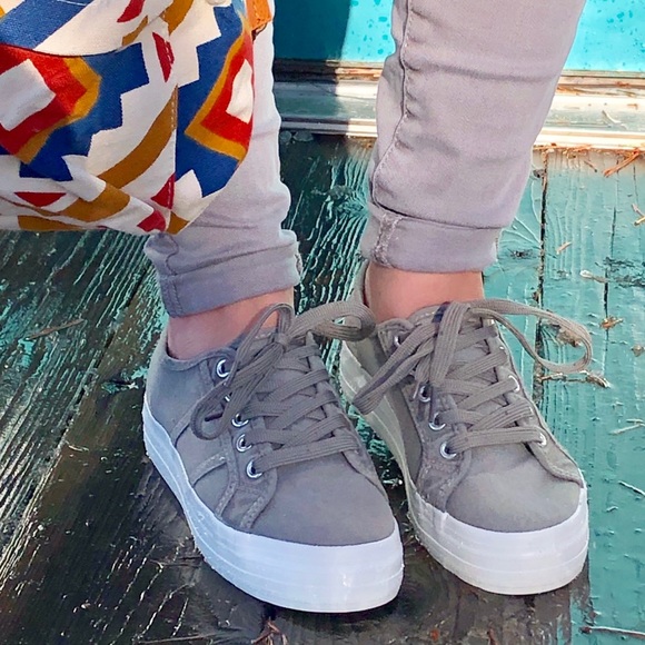 Shoes - FINAL SALE! Acid Wash Canvas Gray Sneaker